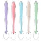 Vicloon Babylöffel, 5 Stück Baby Fütterlöffel aus Extra Weich Silikon, BPA Frei, Breilöffel Lang, Säugling Beikost Esslöffel für Baby & Kleinkind Säugling Kinder ab 4 Monate