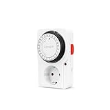 Garza 400600G Garza-24 Stunden programmierbarer analoger Timer für den Innenbereich, weiß, Medidas: 7.4 x 4 x 11.5 centímetros