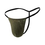 Generisch Sportlicher Herren-String mit Besatz, bequemes atmungsaktives Design (Army Green, M)