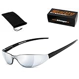 HELLY® - No.1 Bikereyes® | Bikerbrille, Motorrad Sonnenbrille, Chopper Brille | WELTREKORD: Die wohl kleinste Bikerbrille der Welt | beschlagfrei, windabweisend, bruchsicher | silber verspiegelt)