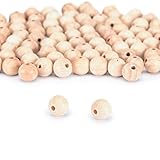 Vaessen Creative 11006-004 Unbehandelte Holzperlen, ø 15 mm, 100 Stück, Runde Perlen zum Basteln von DIY handgefertigte Dekorationen Schmuck Handwerk, Holz, Piece