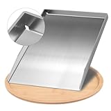 Edelstahl Plancha Grillplatte 28 x 20cm-Massiver Edelstahl- Grillplatte für Gas & Kohlegrill, Grillzubehör Geschenk für Männer,BBQ Zubehör
