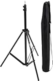 Amazon Basics - Aluminium 2,04 m Kamera Beleuchtungsstativ für Studio- und On-Location-Fotos, 1,22 kg, max. Belastung 3,17 kg, Höhenverstellbar, Tragbar, Kompakte Aufbewahrung - Schwarz