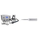 QUICK 861DW Profi Heißluft Lötstation Set digital regelbar & Dauerlötspitze gerade verlängert bleistiftspitz 0,4 mm Durchmesser mit ERSADUR-LF Beschichtung