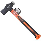 WEDO Kugelhammer mit Fiberglasgriffen, Hartstahl Kugelhammer mit Kunststoffbeschichtung, stoßfest, rutschfester Griff, gestanzt, starkes Drehmoment, langlebig, 0,5 kg