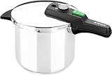 Monix Quick - Schnellkochtopf mit 6 Litern Fassungsvermögen, Durchmesser 22 cm, aus Edelstahl, mit dreifachem Sicherheitssystem und 2 Druckstufen, für alle Herdarten geeignet