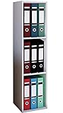 VCM Holzregal stehend | platzsparender Aktenschrank | Maße: H. 107 x B. 34 x T. 30 cm | Elegantes Regal stehend | Büroregal – Offas 3 Fach Weiß