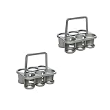 Novaliv 2X Flaschenträger für 12 Flaschen - Stabiler Halt - Getränkekorb Kunststoff, Stapelbar, 32x23x28cm Silber - Ideal für Küche & Keller Getränkekorb Bierträger Getränketräger Flaschenbox