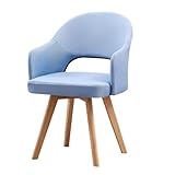 Moderner Bürodrehstuhl ohne Räder, Chefsessel mit gepolstertem Sitz, Beine aus massivem Buchenholz, stilvoller Computerstuhl für Zuhause und Büro