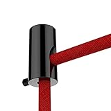 ZOHAR 10 Stück Deckenbefestigung Aufputz-Kabelhalter Wand- und Deckenpins Kabelaufhängung Kabelbefestigung Affenschaukel Kabelhänger mit Schrauben & Dübeln für Textilkabel Lampe DIY Schwarz