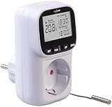 revolt Steckdosenthermostat: Digitales Steckdosen-Thermostat für Heiz & Klimageräte, Sensorkabel (Steckdosenthermostat Frostwächter, Kabelloses Steckdosen-Thermostat, Digitale Thermostate)