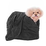 A 4 Pet Hundetasche für Hunde Katzen,Waschbar Welpentasche mit Reißverschluss,Tragetasche für kleinen und mittleren Hund, Welpen, M: 50x23x32 cm, Schwarz