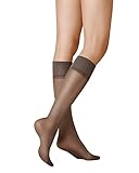 KUNERT Damen Kniestrümpfe Satin Look 20 transparenter Glanz 20 DEN Graphit 0420 39/42