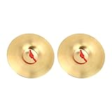 Glomora 2pcs Yellow Messing Crash -Becken, Crash Cymbal Messing Percussion Instrument Paar Unterrichtswerkzeug Spielzeug Spielzeug ca. 14,7 cm