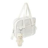 GLSTOY Kawaii Umhängetasche Für ädchen Niedliche Schultertasche Im Japanischen Stil Weiße Crossbody Bag Mit Anhänger Vielseitige Tragetasche Für Schule Freizeit Und Alltag