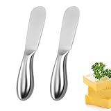 2 Stück Buttermesser Klein, Edelstahl Buttermesser, Käsemesser Edelstahl Dessertmesser Set Tafelmesser Käsemesser-Set Küchenwerkzeug Besteck Für Butter, Käse Und Gebäckherstellung 13,5x2,3cm