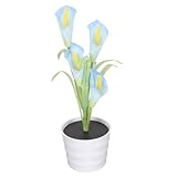 DOITOOL Dekorative Solarleuchten solar gartenbeleuchtung gartenlampe solar Lichterketten solar Schwimmbad Solarblumenlichter solare gartenleuchten führte wasserdichtes Seidentuch Sky-blue