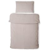 LAYNENBURG Premium Musselin Kinderbettwäsche 100x135 cm + 40x60 cm – 100% Baumwolle – Oeko-Tex Standard – 3 lagiges Musselin Bettwäsche Set für Baby, Kinder, Jungen & Mädchen (Taupe)