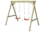 Gartenpirat Premium Kinderschaukel aus Holz Outdoor - Doppelschaukel mit 2 Schaukelsitzen - 240 x 180 x 200 cm TÜV geprüft