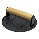 Hamburger Press | Bacon Press 6,3 Zoll, Barbecue -Smash -Pressen mit Holzgriff für Heimattripper, Grill und Sandwichkochen