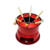 KHASCBNF Schokofondue Tasse Fonduetopf-Set aus Gusseisen, tragbar, Schokoladenfondue-Becher, leicht, Mini-Haushalt, for Camping, Festival, Outdoor, Party, Dessert