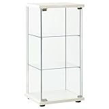vidaXL Vitrinenschrank mit 3 Schichten Glasvitrine Sammlervitrine Vitrine Schrank Bücherschrank Wohnzimmer Schlafzimmer Hartglas Weiß