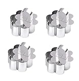 Anawakia 4 Stück Edelstahl Dessertringe Dessert Speiseringset Ring Edelstahl Dessert Ring Lebensmittel Dessert Kuchen Servierringe Dessertringe für Mousse Gebäck (Blumen)