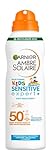 Garnier Sonnenspray LSF 50 für Kinder, Wasserfest und Sandabweisend, Ambre Solaire Kids Sensitive expert+ Anti-Sand Spray LSF 50+, 1 x 150 ml