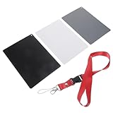 CAXUSD Fotografie-Guthabenkarte graue Karte Weißabgleich Karte Graukartenfotografie, Weißabgleich Fotokarte Graukarte für die Belichtung Karte für die Fotografie Farbprüfer Plastik Black