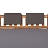 Staboos 2er Set Leder Polsterkissen, Steckkissen für Bettkopfteil zum einhängen, Rückenlehne für Bett mit Kopfteil, SK01 (grau)
