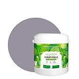 Tassili Natur ökologische Naturfarbe Matt Optik Innenwandfarbe 43 Farben 2,5 Liter 45 m² (Feige Violett)