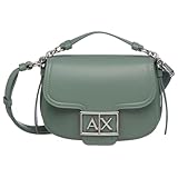 Armani Exchange Women's Artemide, Chain Detail, metal logo Saddle Small, SAGE