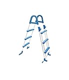well2wellness® Poolleiter Hochbecken Sicherheitsleiter aus Stahlrohr - 3+3 Stufen bis 95cm Höhe (3EXX0176)