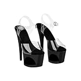 EIS, Absatz-Schuhe, Verführerische luxuriöse Plateau-Sandalette, High Heels, Farbe:schwarz, Größe:39