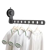 Groyells Verstellbarer Wäscheständer mit Saugnapf, Ausziehbarer Kleiderlüfter aus Aluminium, Wäschetrockner Wand, Wäscheständer Badewanne, Balkon Wäscheständer, für Waschraum, Schlafzimmer, Balkon