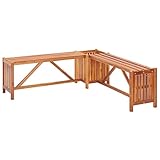 GuyAna Garten-Eckbank mit Pflanzkübel 117×117×40 cm Massivholz Akazie Ecklounge Outdoor GartenmöBel Holz Massiv Balkon Bank