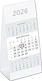 Zettler 3-Monats-Aufstellkalender 2026 – Tischkalender 11 × 21 cm, 3 Monate auf 1 Blatt mit Datumsschieber, Wochenzählung, Kopftafel & Fußleiste, Jahresübersicht, Ferien, 2-sprachig