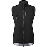 WOSAWE Damen Fahrradweste Leichte Atmungsaktiv Ärmellos Jacke Winddicht Laufweste mit YKK Reißverschluss (Schwarz, M)