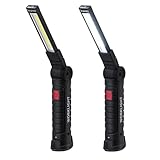 Wigearss 2 Stück LED Arbeitsleuchte Werkstattlampe, Taschenlampe Werkstatt Handlampe COB Inspektionsleuchten mit Magnet und Haken