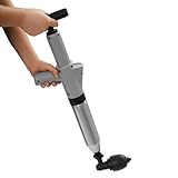 Toilettenkolbenset Profi Rohrreiniger mit 4 Aufsätzen & Manometer für Verstopfungen Abfluss WC Waschbecken manuelle Druckluft bis 6 bar