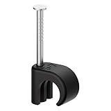 Temolink Kabelschellen, 100 Stück Nagelschellen, 5-7 mm, 304 Edelstahl, Kabelmanagement für Telefon und Ethernetkabel, Stromkabel, Rohr, Schwarz