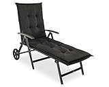 sunnypillow Liegenauflage 190 x 60 - Auflage Sonnenliege Polster für Gartenliege extra dick 9cm - Polsterauflagen Outdoor, wasserdicht, UV Lichtecht für Gartenmöbel Liegestuhl Liegen - Anthrazit