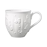 Villeroy & Boch - Toy’s Delight Royal Classic Becher mit Henkel, große Tasse mit Reliefmuster, Premium Porzellan, 0,5 L, weiß, 1 Stück (1er Pack)