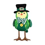 Plüschtier, Heimdekoration, leuchtender grüner irischer Vogel, LED-Plüsch-Vogelpuppen mit Hut, lustige Plüsch-Grün-irische Vögel für Tischdekoration, Zuhause, Studio, Restaurant-Dekor, St. Patrick's