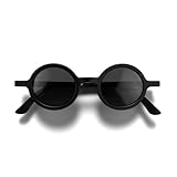 LONDON MOLE Eyewear | Moley Sonnenbrille | Runde Brille | Modemarke | UV400 Schutz | Herren Damen Unisex | Federscharniere |, Retro (schwarz)