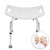 KARAT Duschhocker Noah Plus | Duschstuhl höhenverstellbar 37,5-49,5cm - belastbar bis 136kg - Badhocker für Senioren - Badewannenhocker - Anti-Rutsch-Gummifüße Badezimmerhocker