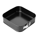 Florina Kuchenform 24 x 24 cm | Backfrom MERINGO mit Klammer | Antihaftbeschichtung | Backform Quadratisch aus Karbonstahl | Auflaufform Eckig Springform zum Backen von Kuchen und Torten