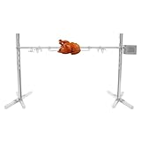 JUUTALK Edelstahl Spanferkelgrill mit Motor,Lammgrill, Spanferkelgrill, Spießbratengrill,Höhenverstellbarer Spießgrill, kommerzielle Edelstahl-Drehspießröster,für Spanferkel und Lämmer