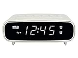 SILVA Schneider UR 1024 Uhrenradio mit Weckfunktion, 2 Weckzeiten, Weckwiederholung, Einschlaftimer, LED Anzeige, dimmbar, Weiß