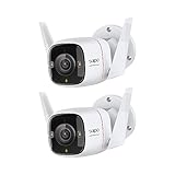 TP-Link Tapo C310P2 Überwachungskamera Außen, WLAN IP Kamera, 3MP Hochauflösung, 30m Nachtsicht, Bewegungserkennung, IP66,Alarmmeldung, Zwei Wege Audio,unterstützt Alexa & Google Assistant, 2 Stück